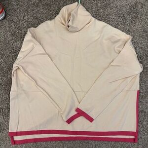 THML - cream with pink accents tunic with turtleneck